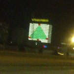 Wells Fargo's Christmas decoration on their building